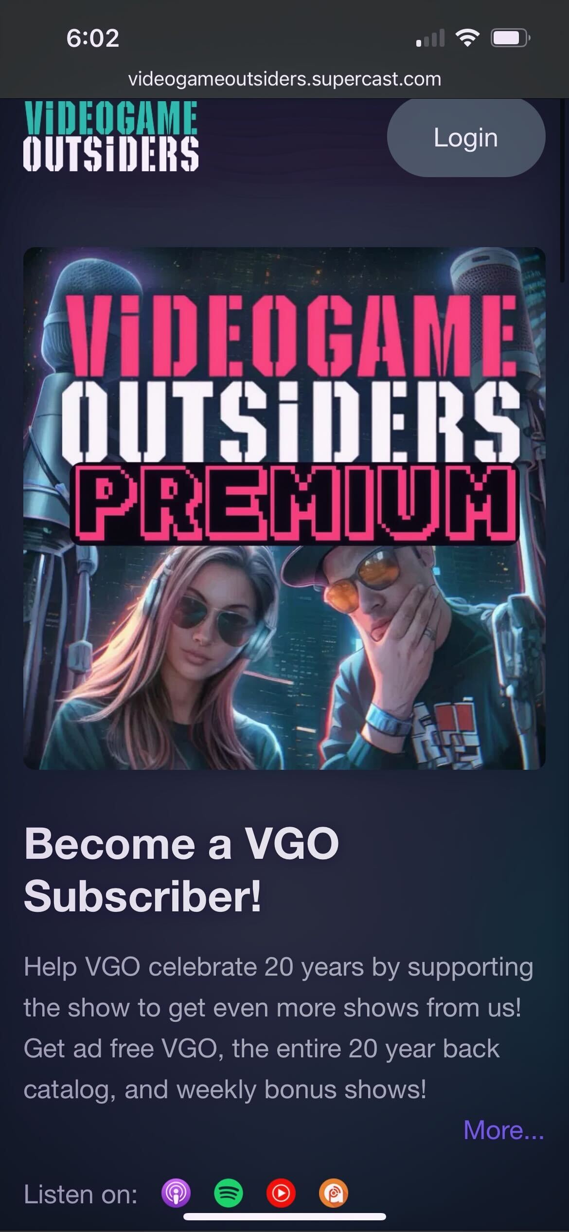 AD-FREE VGO EPISODES